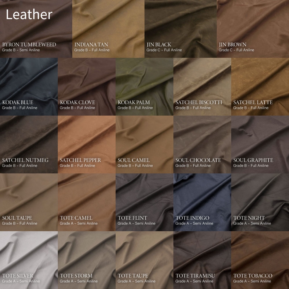 Alexander and James swatches - leather